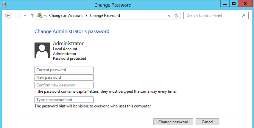 How to change Windows VPS password?